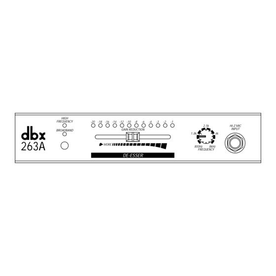 dbx 263A Посібник з експлуатації