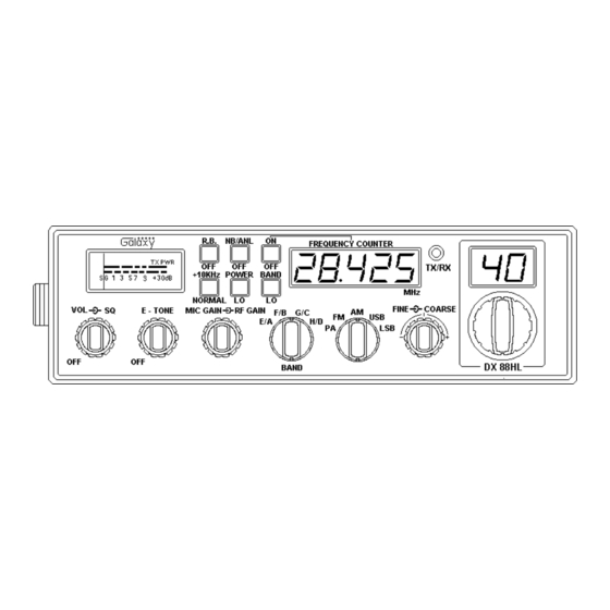 Galaxy DX 88HL Посібник користувача