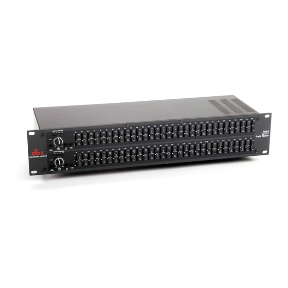 dbx Dual Channel 31 231 Teknik Özellikler