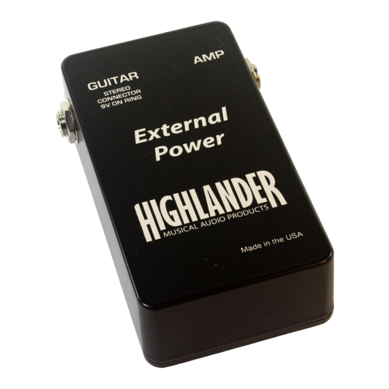 Highlander iP-1Xinline クイック・スタート・マニュアル