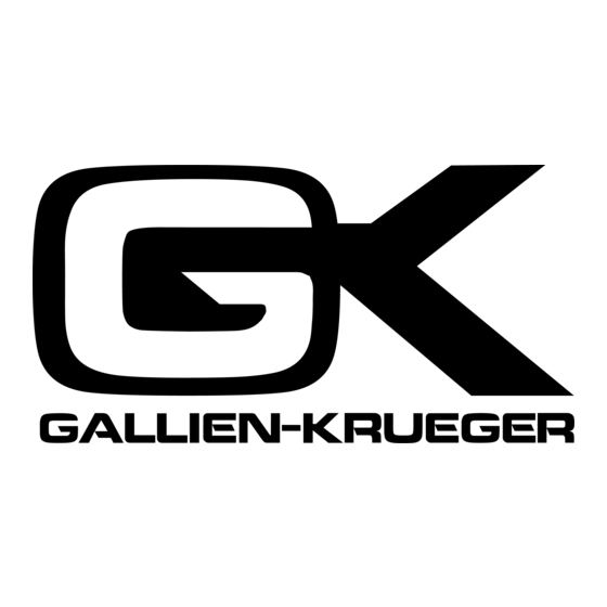 Gallien-Krueger 115RBS Owner's Manual