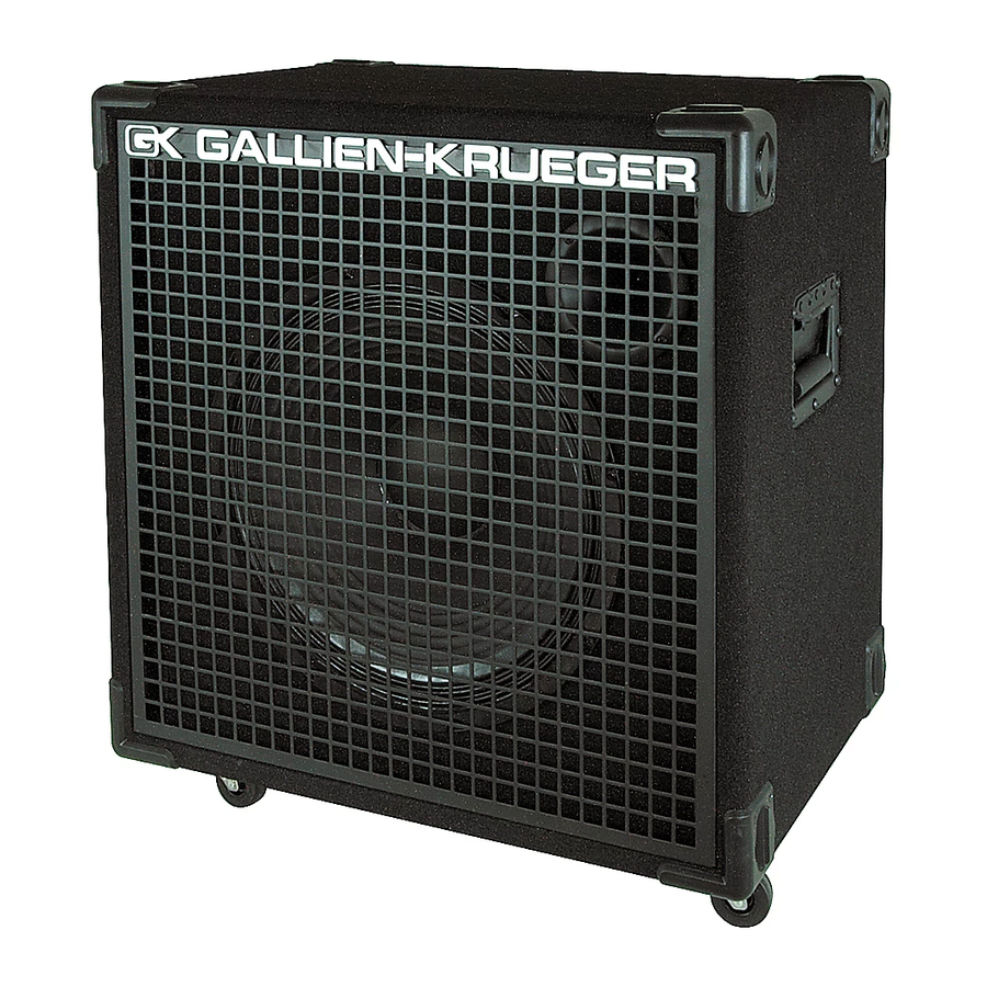 Gallien-Krueger 115SBX-II Gebruikershandleiding