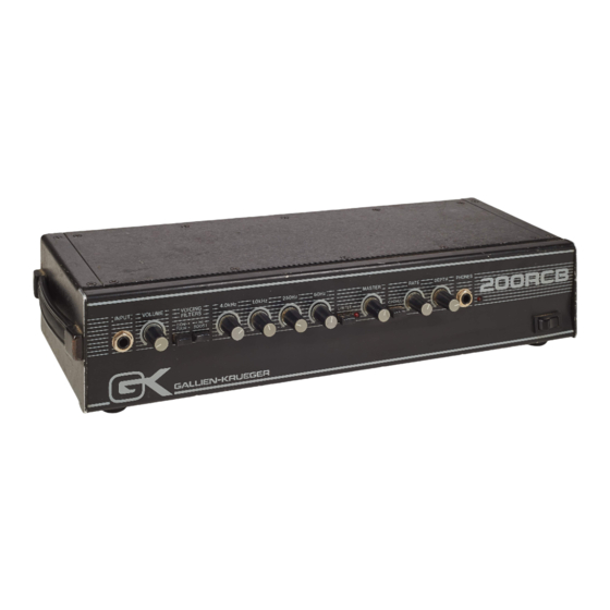 Gallien-Krueger 200MB Petunjuk Pengoperasian