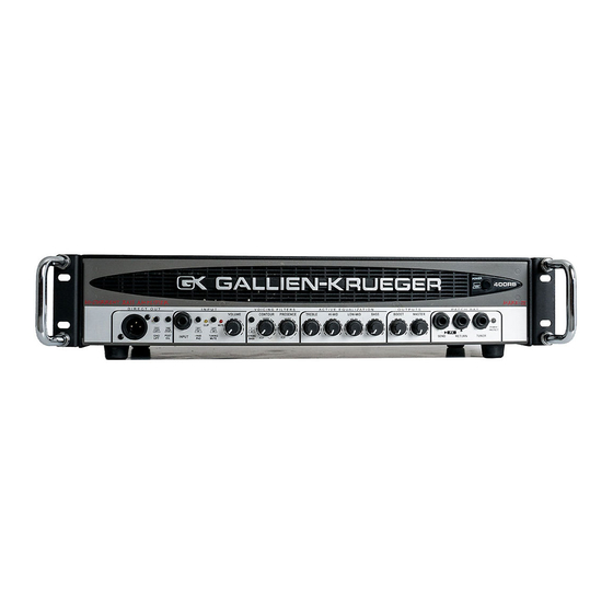 Gallien-Krueger 400RB series Owner's Manual