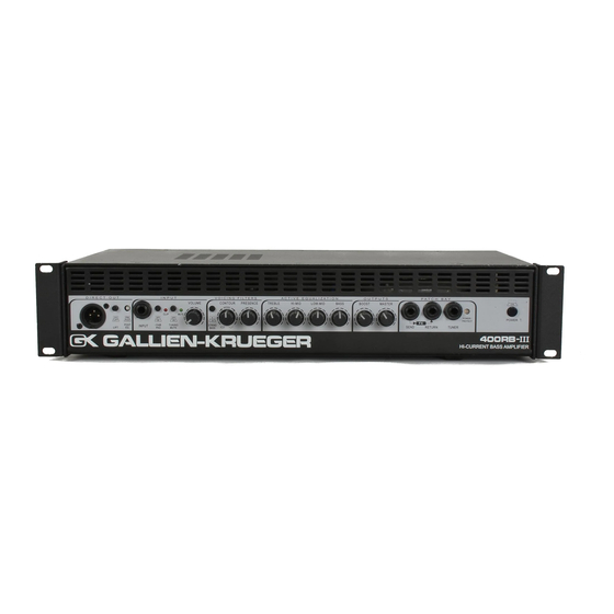 Gallien-Krueger 400RB-III Owner's Manual