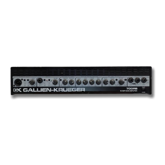 Gallien-Krueger 700RB series 소유자 매뉴얼