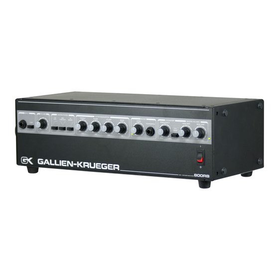 Gallien-Krueger 800RB Gebruiksaanwijzing