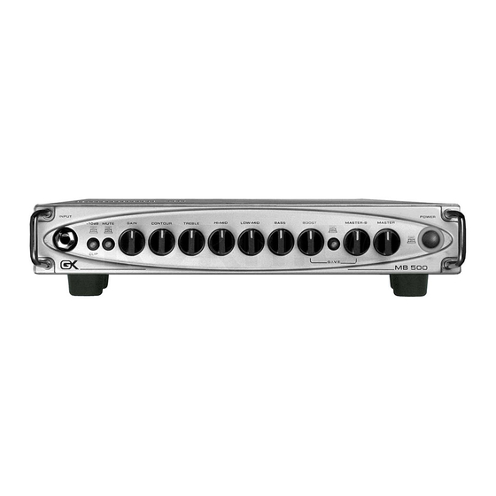 Gallien-Krueger MB Fusion 800 소유자 매뉴얼