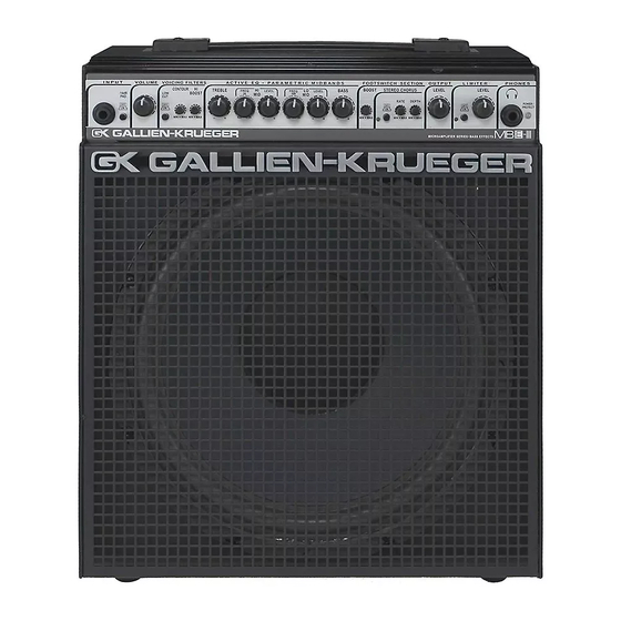 Gallien-Krueger Microbass MB150E Kullanıcı El Kitabı