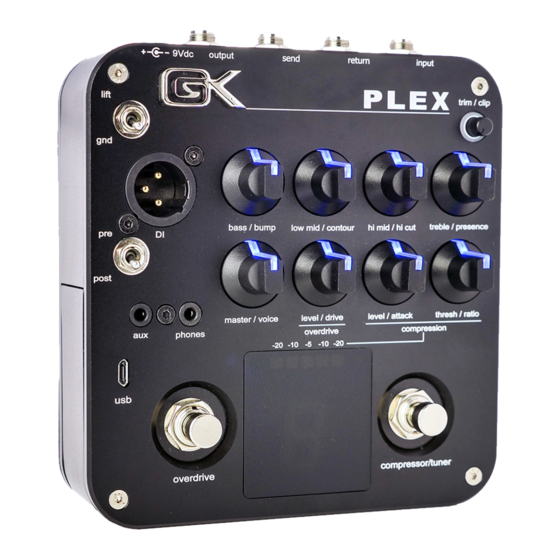 Gallien-Krueger PLEX Hızlı Başlangıç Kılavuzu