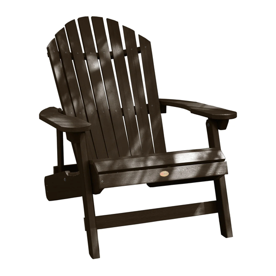 highwood ADIRONDACK HAMILTON KING CHAIR Посібник з монтажу