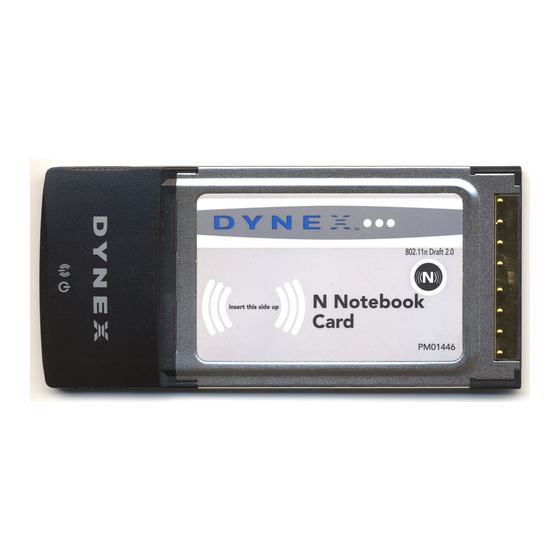 Dynex DX-NNBC - N NOTEBOOK CARD WiFi Podręcznik szybkiej instalacji