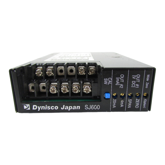 Dynisco SJ600H-U4-DV Manuale di istruzioni