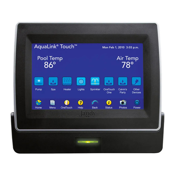 Jandy AquaLink Touch Installation And Operation Manual