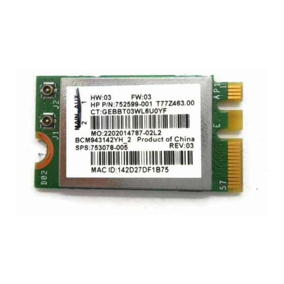 Broadcom BCM943142Y Manual do utilizador