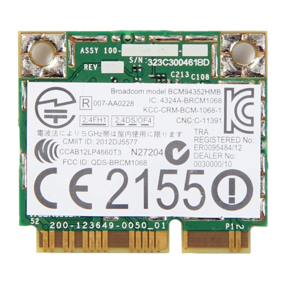 Broadcom BCM94352HMB Panduan Pengguna