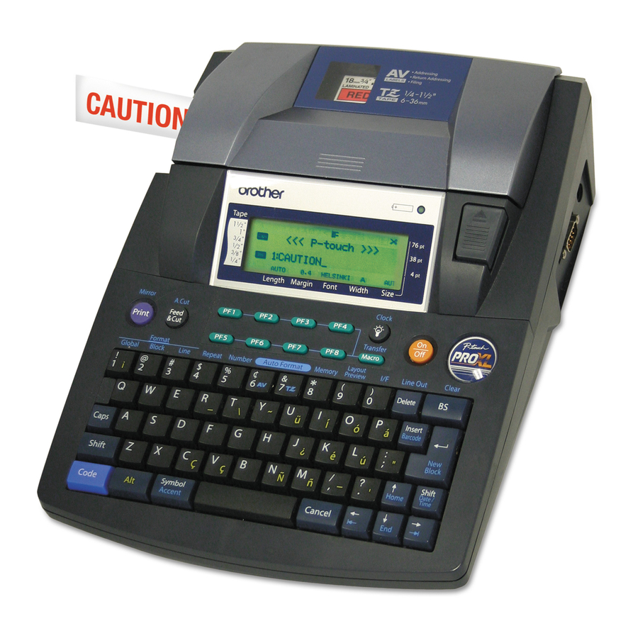 Brother P-touch PT-9600 Parts Reference List