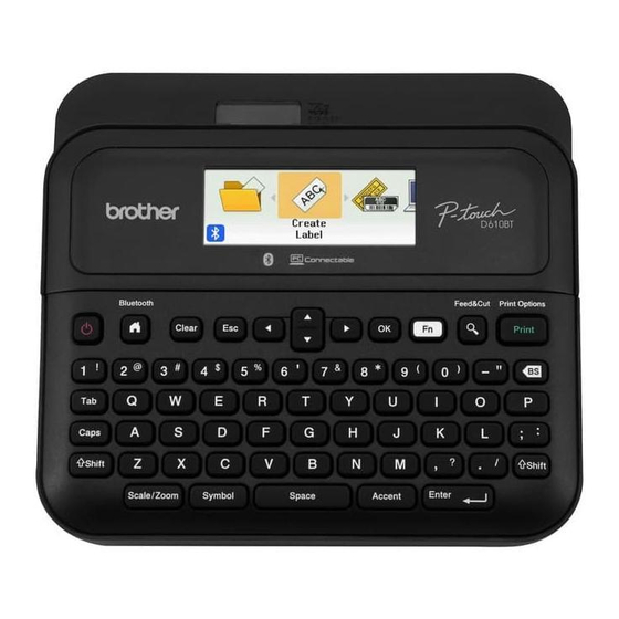 Brother P-touch PT-D610BT Snelstarthandleiding