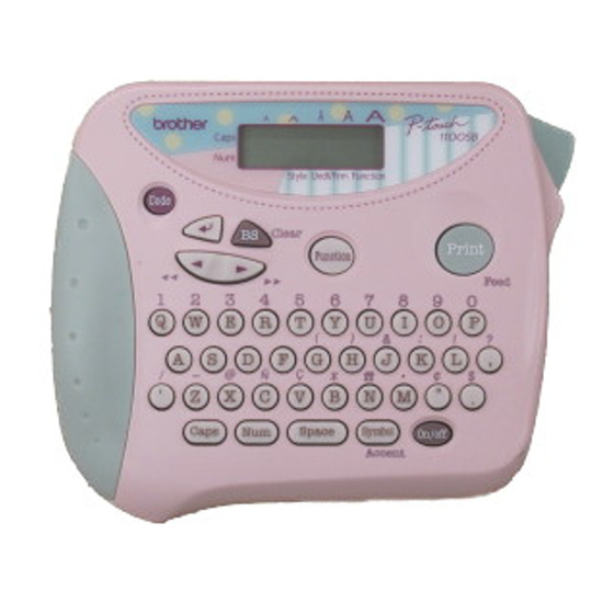 Brother PT-1100SBVP - Scrapbooking Labeler Kullanıcı Kılavuzu