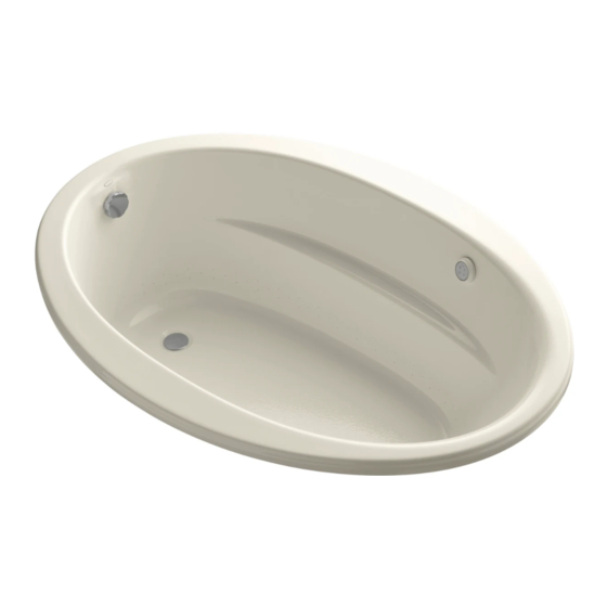 Kohler Sunward BubbleMassage K-1162-G Установка и размеры