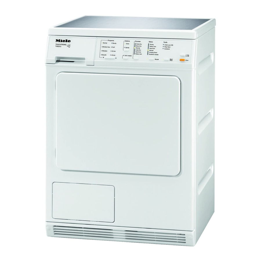 Miele T 8023 C Bedienings- en installatiehandleiding