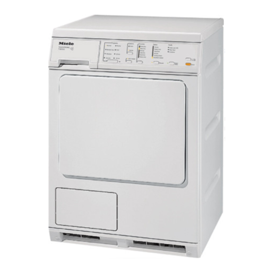 Miele TOUCHTRONIC T 8003 Manuale delle dimensioni