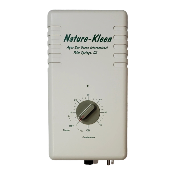 AquaSunOzone Nature Kleen Operating Instructions