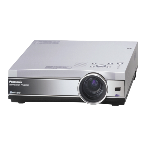 Panasonic PT-AE200E Gebruiksaanwijzing