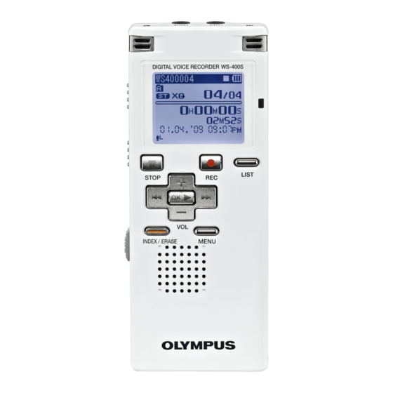 Olympus 140143 - WS 500M 2 GB Digital Voice Recorder Talimatlar Kılavuzu