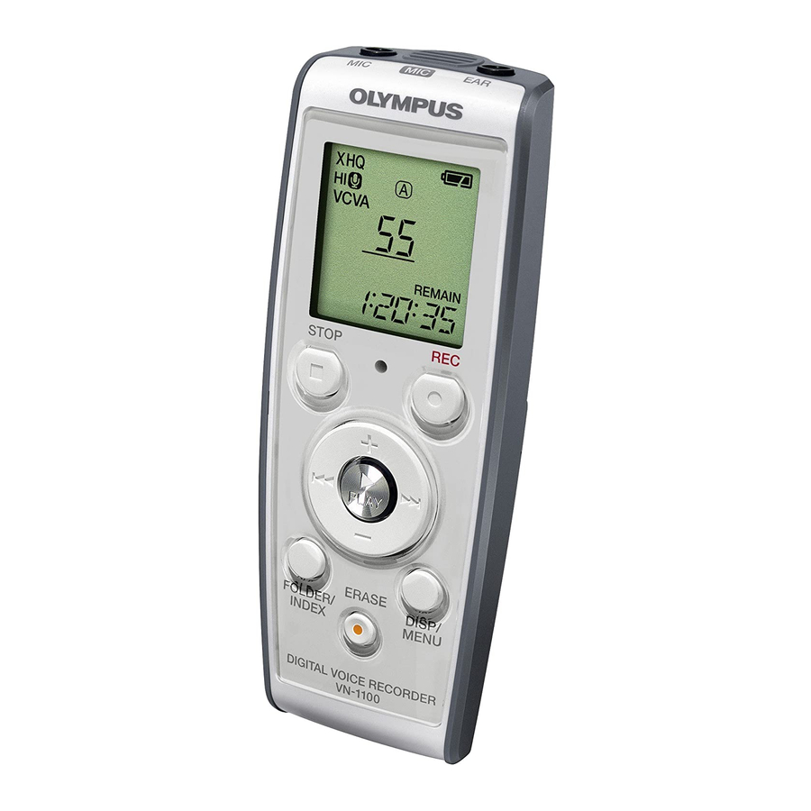 Olympus 141877 - VN 2100 64 MB Digital Voice Recorder Instructions Manual