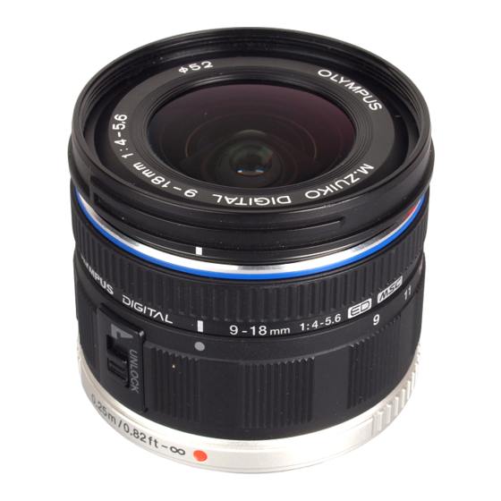 Olympus Zuiko Digital ED 9-18mm f4.0-5.6 Anleitung Handbuch