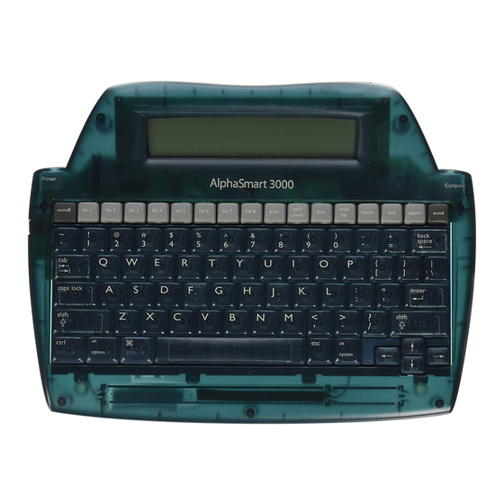 Alphasmart 3000 Посібник із швидкого старту