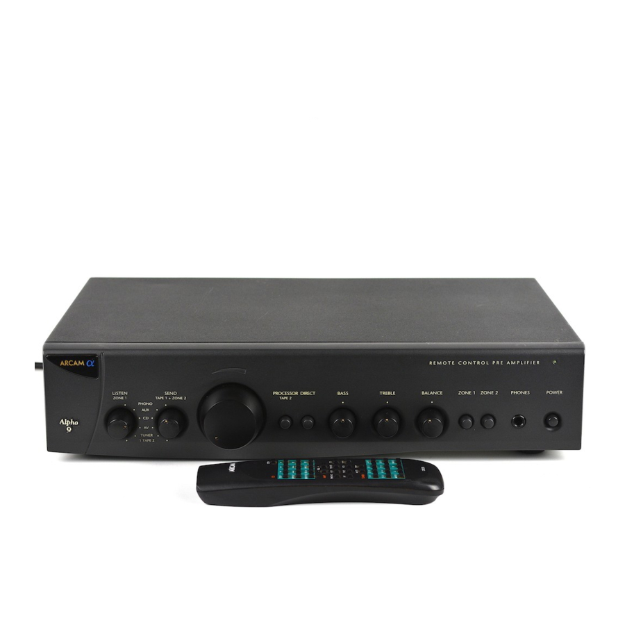 Arcam Amplifiers Alpha 9/9P Manual