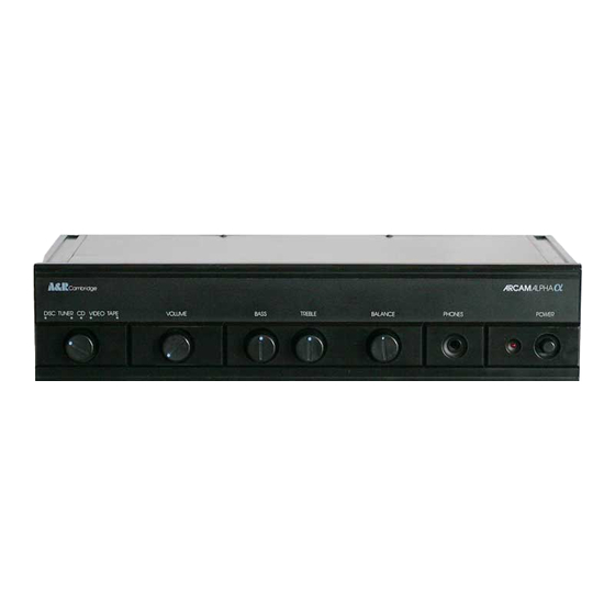 Arcam Arcam Alpha Integrated Stereo Amplifier Manual del propietario