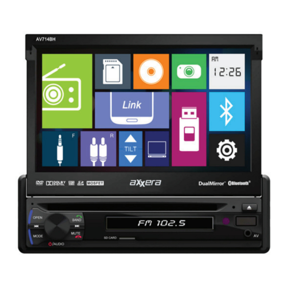 Axxera AV714BH Ricevitore multimediale Dvd con Lcd da 7 pollici