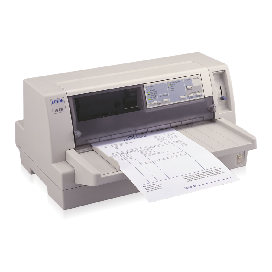 Epson 24-PIN DOT MATRIX PRINTER LQ-680PRO Manuel de l'utilisateur