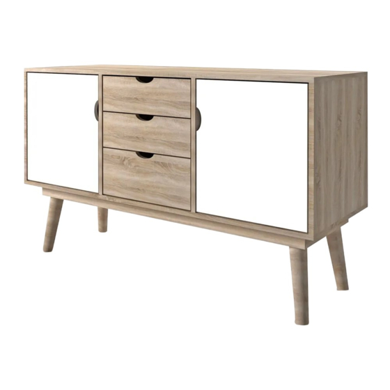 Archers Sleepcentre SCANDI 2 WHITE DOOR 3 DRAWER OAK SIDEBOARD Manuel d'instructions de montage