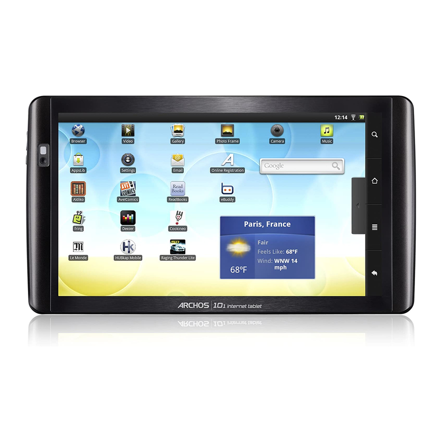 Archos 101 helium series Broşür ve Teknik Özellikler