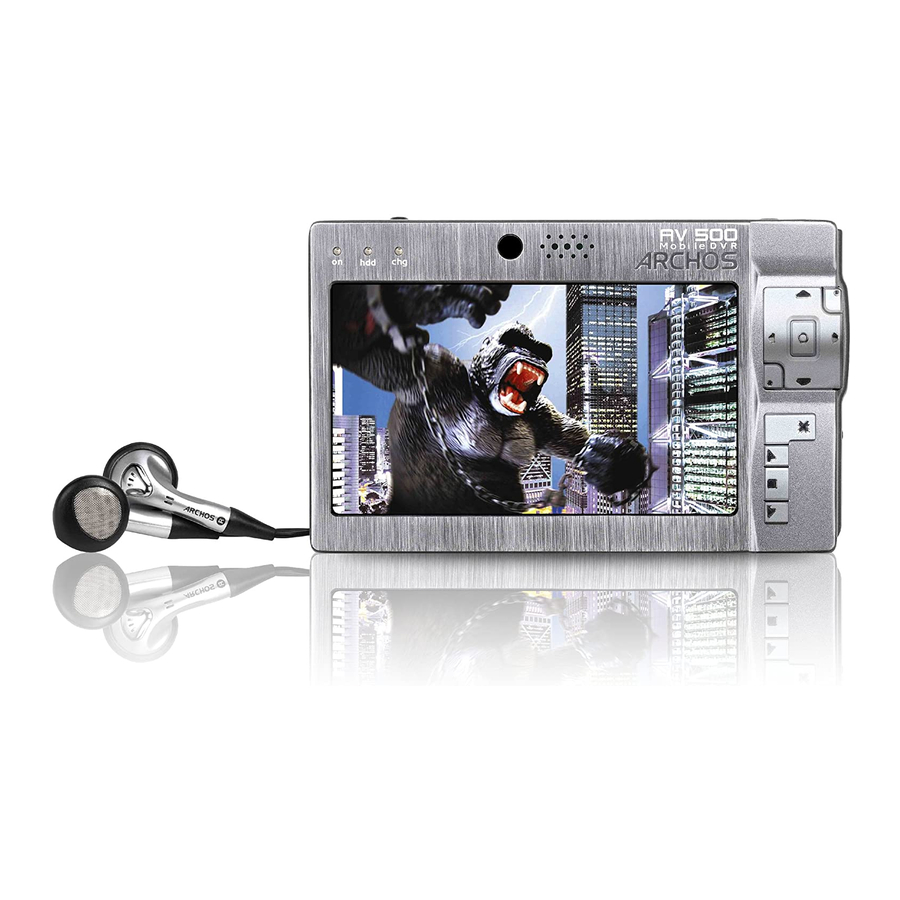 Archos AV 500 Series Kullanıcı Kılavuzu