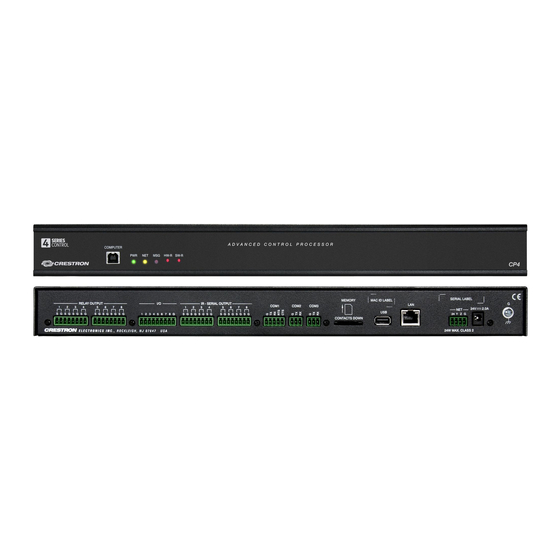 Crestron 6510420 Hızlı Başlangıç