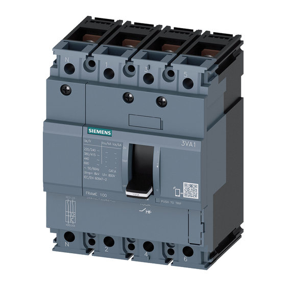 Siemens 3VA1 100 Series Betriebsanleitung