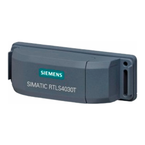 Siemens SIMATIC RTLS Series Manuel d'utilisation