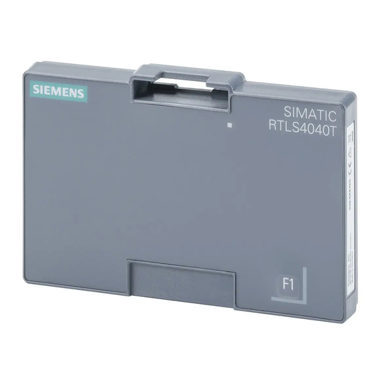 Siemens SIMATIC RTLS4040T Manuel d'utilisation