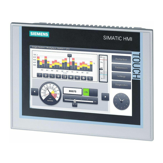 Siemens SIMATIC TP1200 Comfort INOX PCT Компактная инструкция по эксплуатации