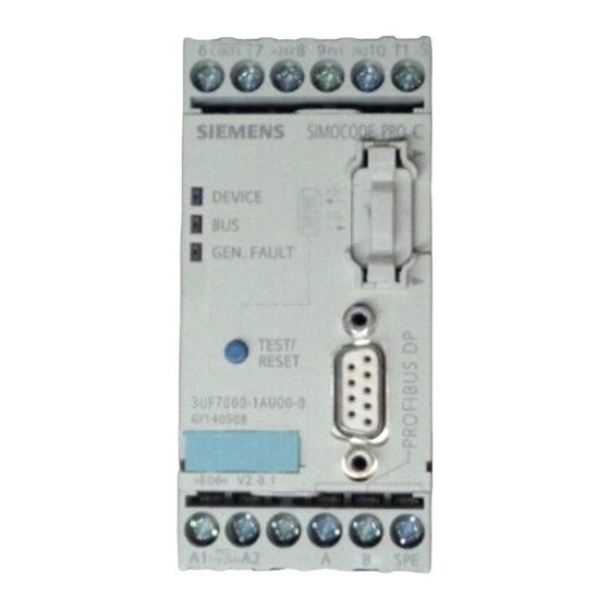 Siemens SIMOCODE pro 3UF7010-1AB00-0 Operating Instructions