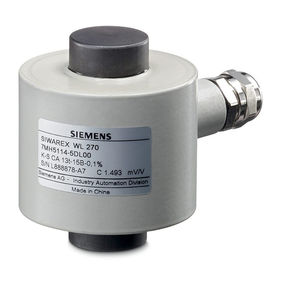 Siemens SIWAREX WL270 CP-S SA Manual de instrucciones