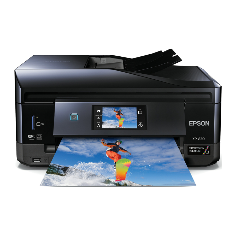 Epson XP-830 Quick Manual