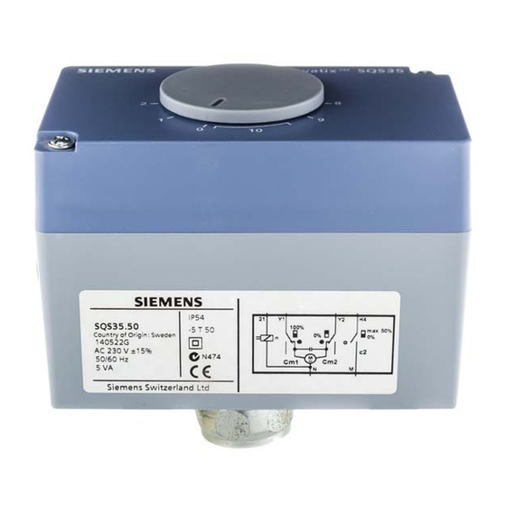 Siemens SQS35.50 Manual