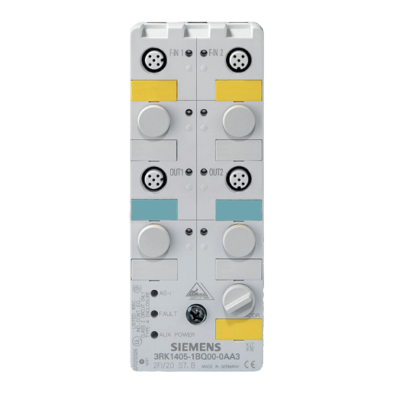 Siemens 3RK1405-0BQ00-0AA3 Series Instrukcja obsługi