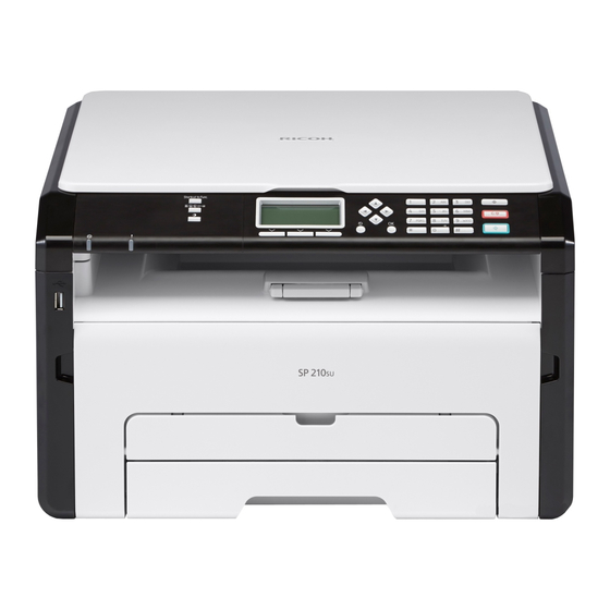 Ricoh SP 210 Installatiehandleiding